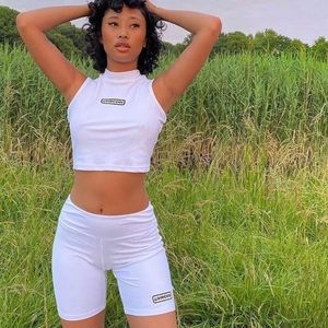 LIVIN COOL SLICK PATCH BIKER SHORTS-XS